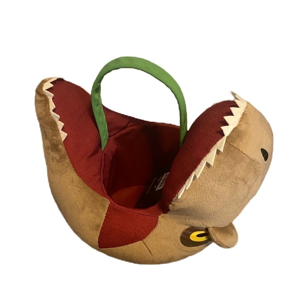 Jurassic Park Plush Dinosaur Bucket Halloween Easter Basket NEW Handle